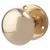 Polished Brass Solid Brass Round Mortice Door Knob - 57mm Rose Diameter