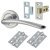 Polished Chrome Latch Door Handles on Rose Pack - Rimini Range