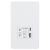 230V Shaver Socket with Type A/C USB Ports - 2.4A - Matt White