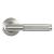 Satin Stainless Steel Knurled Door Handles on Round Art Deco Rose - Brompton Range