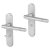 Satin Chrome Bathroom Door Handles - Bologna Range - 182 x 39mm