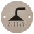 Shower Door Sign - 75mm Diameter - Satin Stainless Steel
