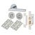 Polished Chrome Bathroom Lock Door Handles on Rose Pack - Sophia Range