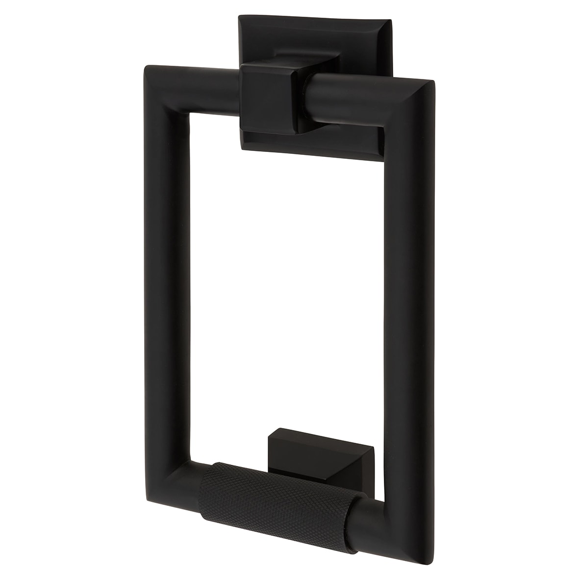 Rectangular Knurled Door Knocker - Matt Black - 145 x 100mm