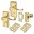 Polished Brass Georgian Rope Edge Scroll Privacy Latch Door Handles Pack - Short Plate
