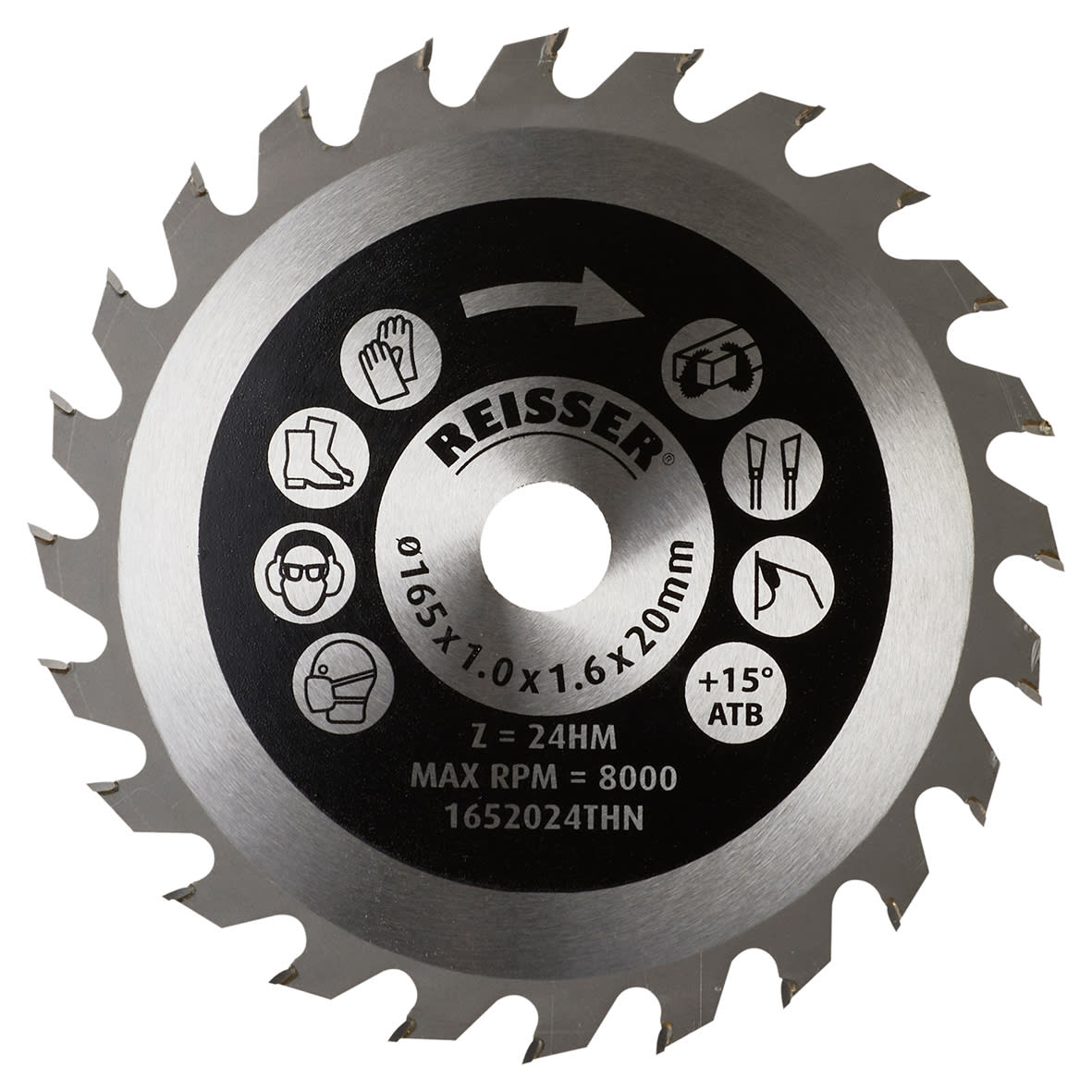 TCT Circular Saw Blade - 165 x 20mm - 24T - Wood - Thin Kerf