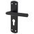 Matt Black Mitred Euro Lock Door Handles - 172 x 44mm