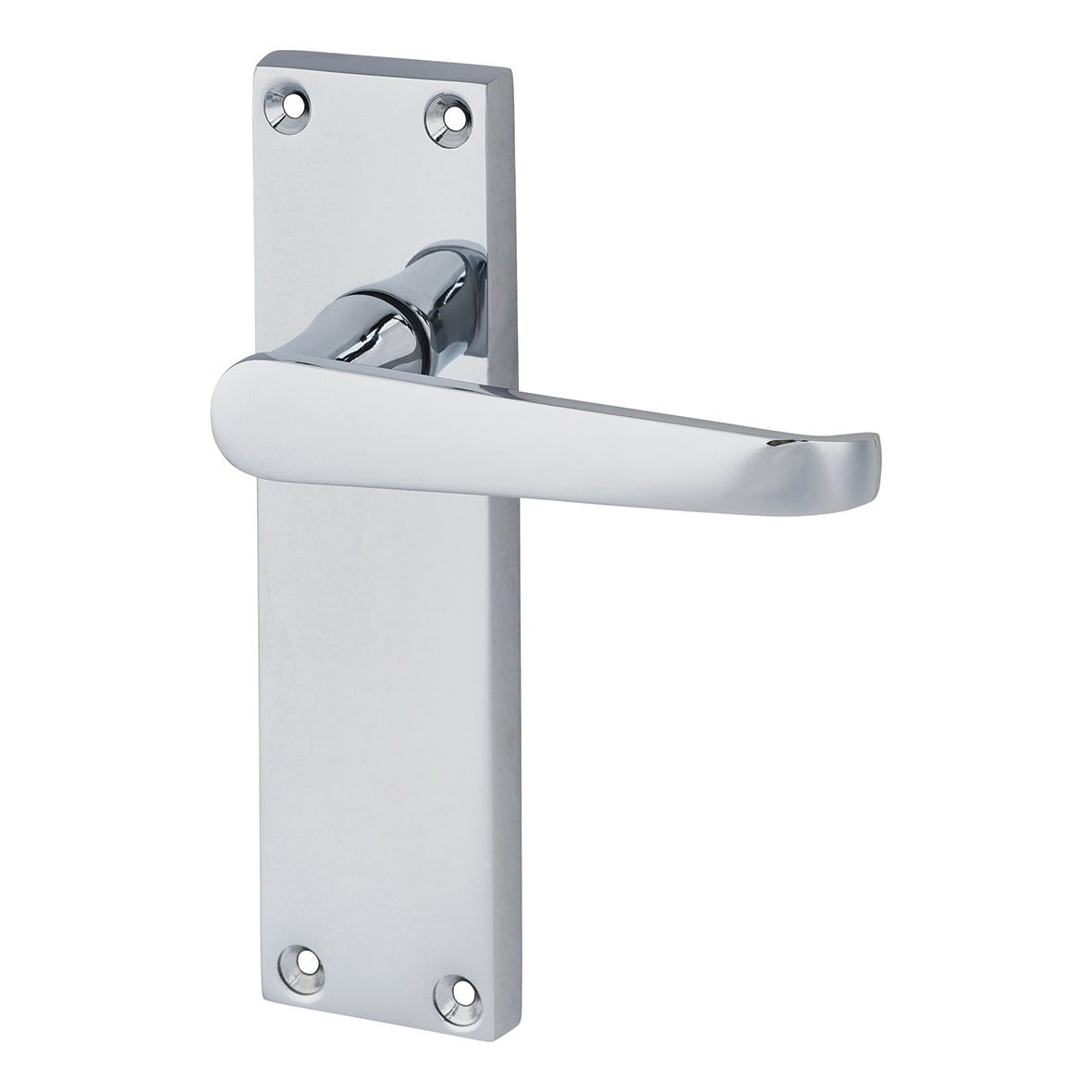 Polished Chrome Budget Straight Latch Door Handles Pack - Mia Range