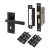 Matt Black Knurled 3 Lever Sashlock Door Handles Pack - Remi Range