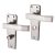 Polished Chrome Deco Bathroom Door Handles - Deco Range - 153 x 50mm