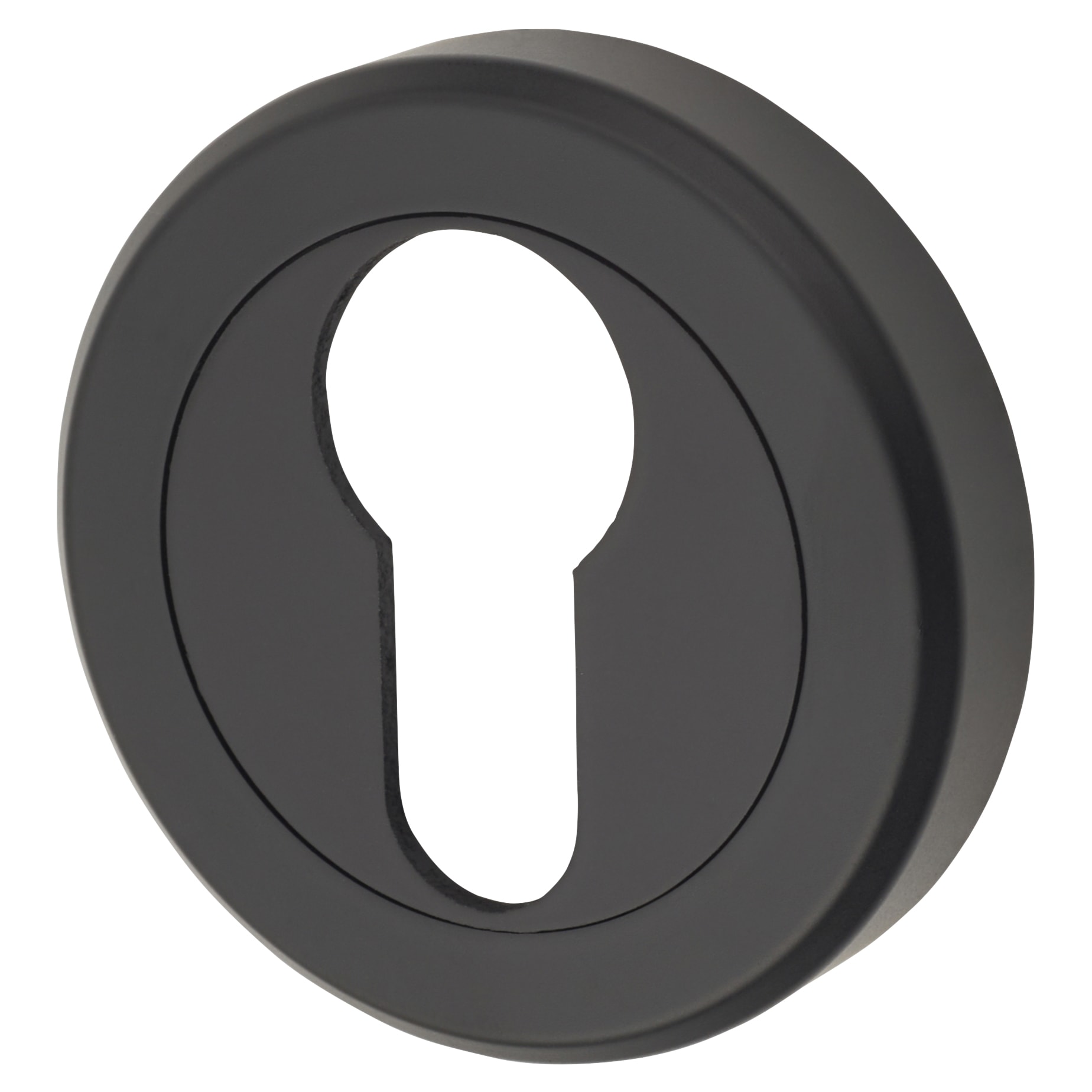 Brass Escutcheon - 50mm Diameter - Euro - Matt Black