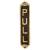 Solid Brass Toilet Door Sign - Pull - 155 x 33mm - Polished Brass/Black