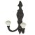 Double Coat Hook - 150 x 110mm - Black Iron & Porcelain
