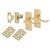 Polished Brass Victorian Scroll Latch Door Handles Pack - Short Plate
