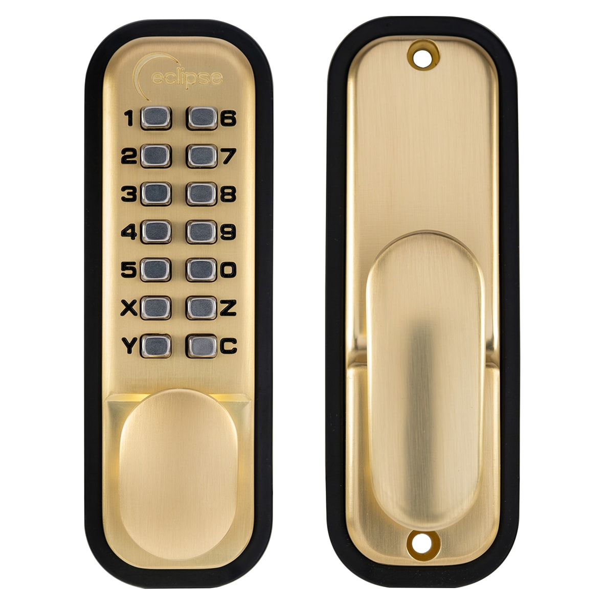 Easy Code Push Button Digital Code Lock - Holdback Option - Satin Brass