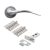 Brass Satin Chrome Latch Door Handles on Rose Pack - Oliver Range