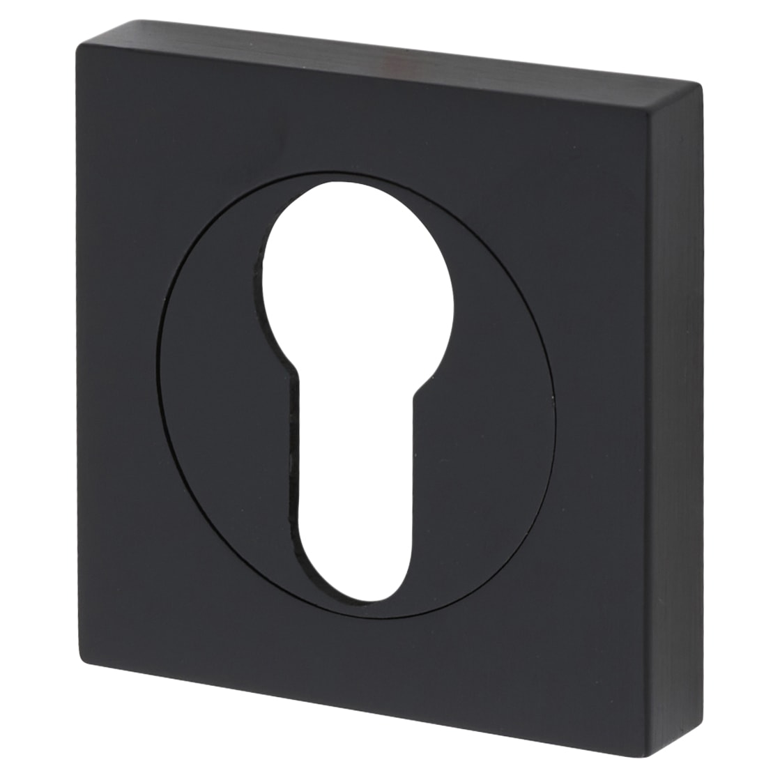 Brass Square Escutcheon - 50 x 50mm - Euro - Matt Black