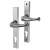Pewter Cottage Slimline Lock Door Handles - Euro - 92mm c/c