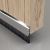 Concealed Fixed Bottom Door Brush - 838mm Length - Brush Size 25mm - Chrome
