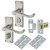 Polished Chrome Budget Scroll Privacy Door Handles Pack - Short Plate