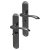 Black Nickel Bathroom Door Handles - Long Plate - Altea Range - 240 x 41mm