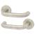 Satin Stainless Steel 19mm Return to Door Handles on Round Rose