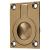 Rectangular Flush Ring Cabinet Pull Handle - 50 x 38mm - Antique Brass