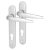 Silver uPVC Multipoint Door Handles - Short Plate - 92mm c/c - Sparta Range