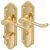 Polished Brass Scroll Bathroom Door Handles - Ashmead Range - 168 x 46mm