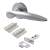 Satin Chrome Latch Door Handles on Rose Pack - Lancaster Range