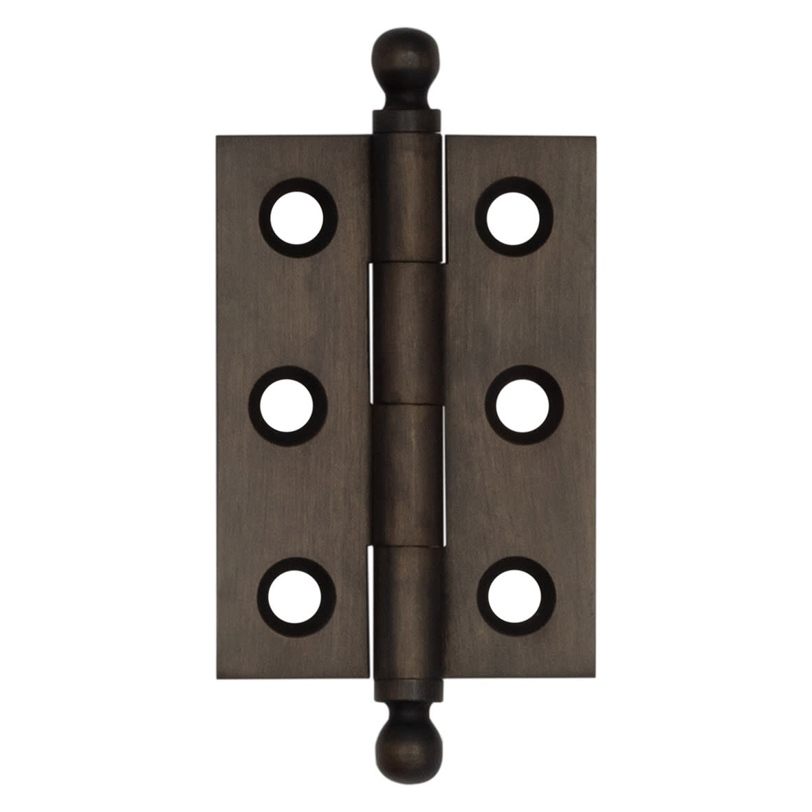 Solid Drawn Finial Butt Cabinet Hinge - 50 x 35 x 2.2mm - Dark Bronze - Pair