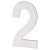 100mm Concealed Screw Fix Door Numeral - 2 - Polished Stainless Steel