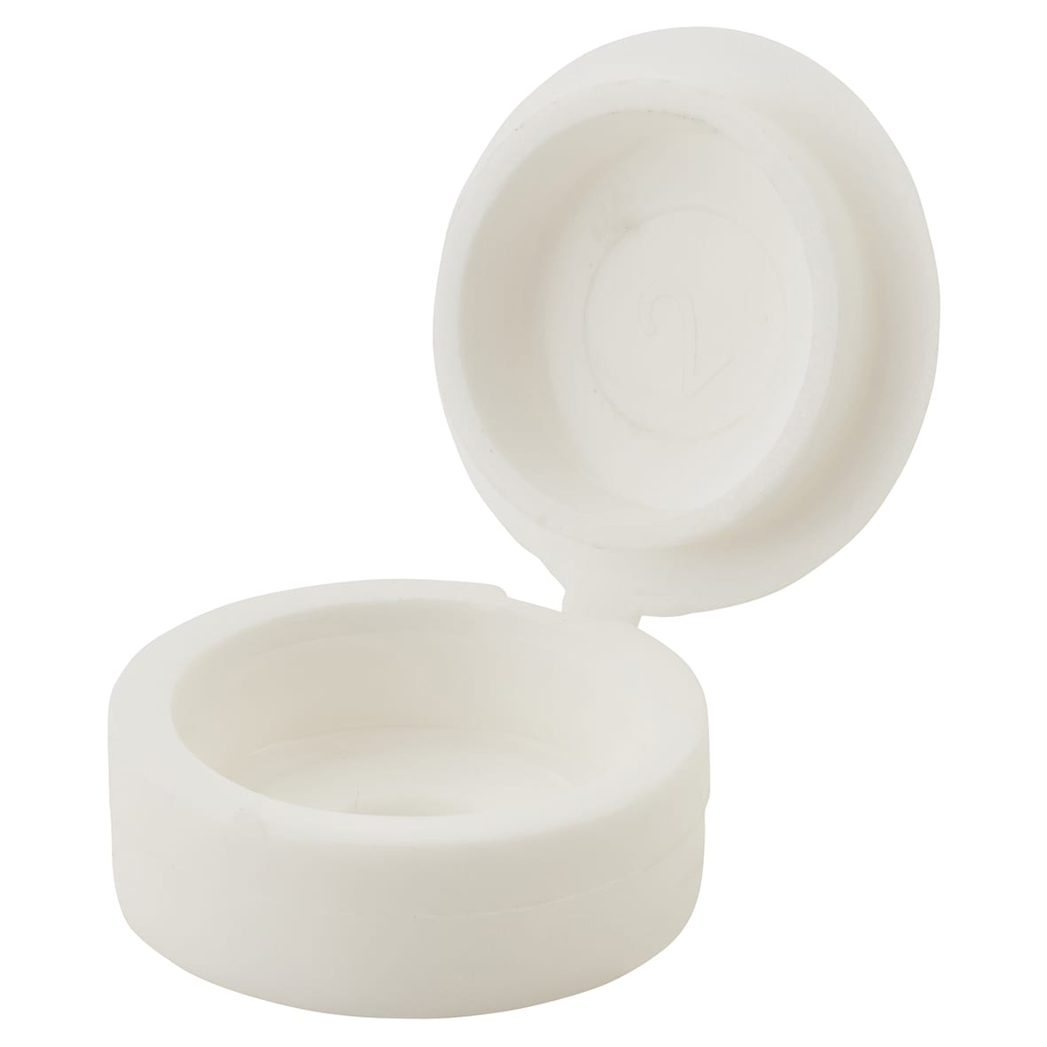 Hinged Screw Cup and Cover - 13mm Diameter - White - Pack of 100