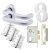 Satin Aluminium 19mm Return to Door Euro Lock Door Handles on Rose Pack