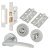 Polished Chrome Bathroom Lock Door Handles on Rose Pack - Eloise Range