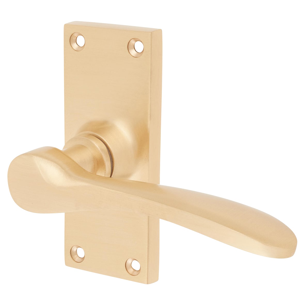 Satin Brass Latch Door - Short Plate - Buckingham Range - 100 x 41mm