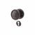 Black Plastic Mortice/Rim Door Knob with Escutcheon - 51mm Rose Diameter