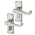 Satin Chrome Budget Scroll Privacy Door Handles - Short Plate - Mia Range - 114 x 42mm