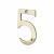 76mm Screw Fix Door Numeral - 5 - Polished Brass
