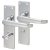 Polished Chrome Victorian Straight Bathroom Door Handles - 155 x 42mm
