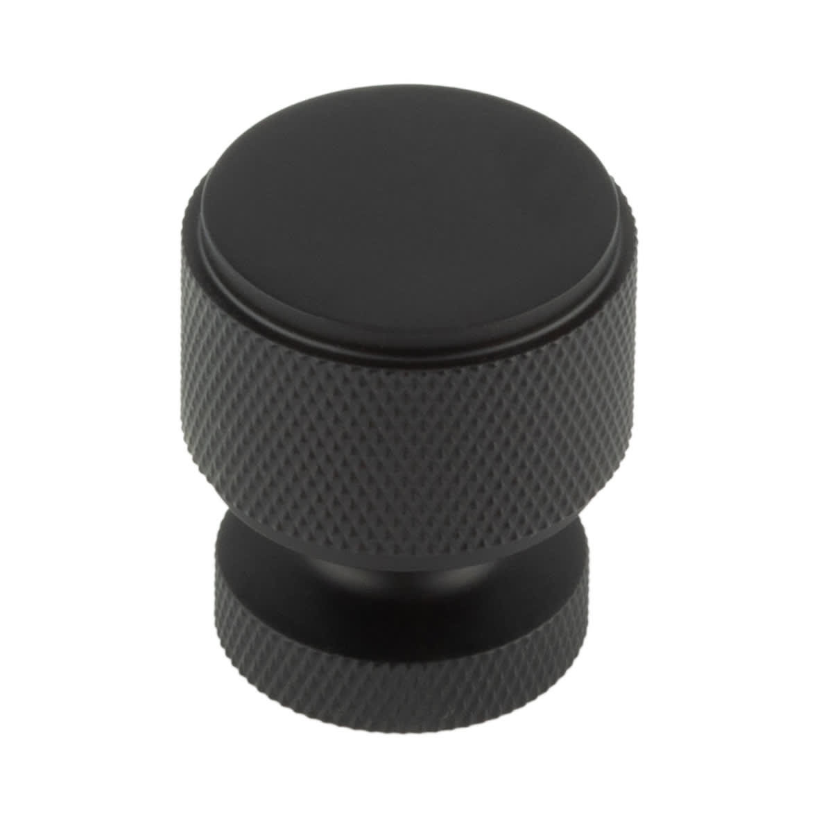 Piccadilly Knurled Round Cabinet Knob - 30mm Diameter - Black
