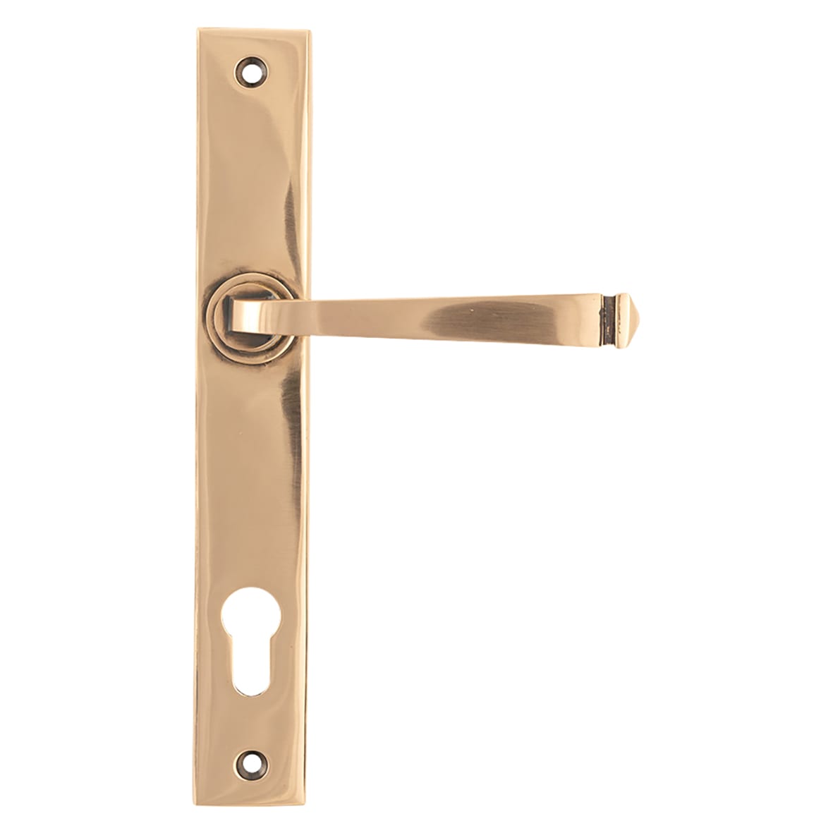 Polished Bronze uPVC Slimline Multipoint Door Handles - 92mm c/c - Avon Range