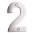 100mm Screw Fix Door Numeral - 2 - Satin Stainless Steel
