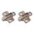 CLIP Cruciform Cabinet Mounting Plate - Screw On - 3mm Spacing - Zinc Diecast - Pair