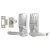 Digital Code Lock and Latch with Key Override - Brushed Steel