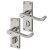 Polished Chrome Budget Scroll Privacy Door Handles - Short Plate - Mia Range - 114 x 42mm