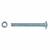 Carriage / Coach Bolt with Nut - M8 x 50mm - Zinc Plated - Pack of 10
