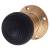 Ebony Knob & Polished Brass Rose Cottage Mortice/Rim Door Knob - 58mm Rose Diameter