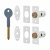 8001 Wooden Window Bolt - White - Pack of 2 with 1 Key