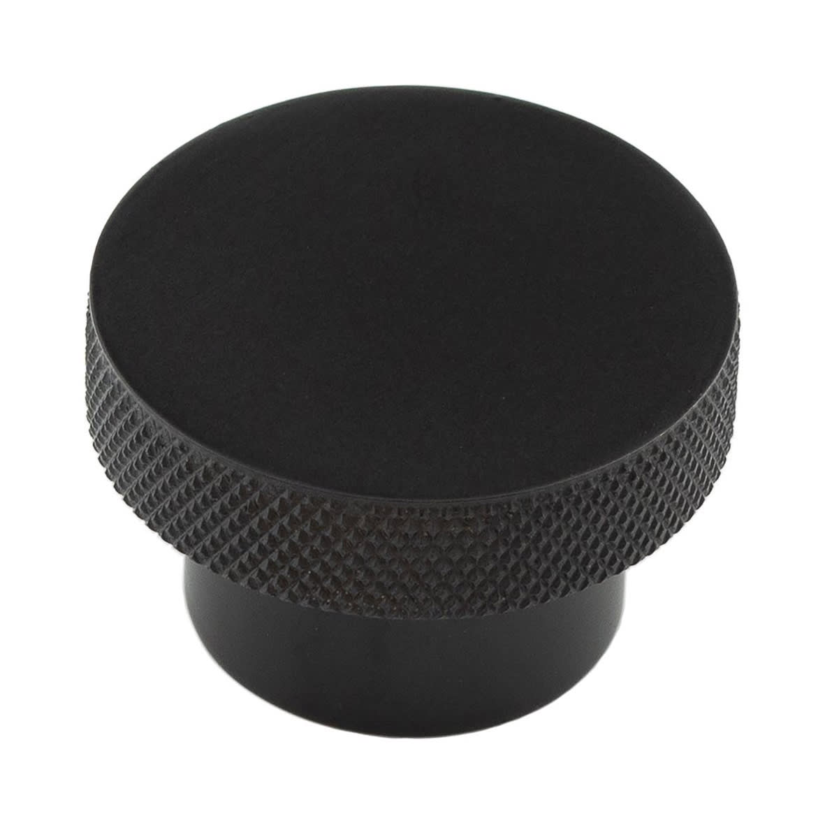 Wenlock Knurled Round Cabinet Knob - 40mm Diameter - Black